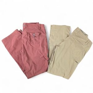 KÜHL Women's Roll-Up Outdoor Hiking Pants 12 Long Beige & Rust Stretch Cargo